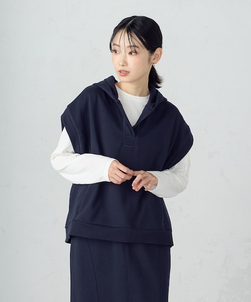 【セットアイテム】 裏毛フーディベスト+ロンT / セットアップ対応