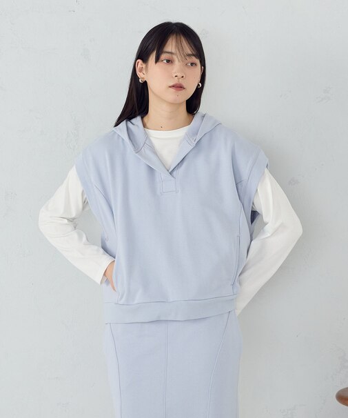 【セットアイテム】 裏毛フーディベスト+ロンT / セットアップ対応