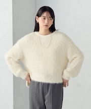 ネップシャギー ボートネック ニット