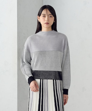 ストライプ柄ニット / セットアップ対応