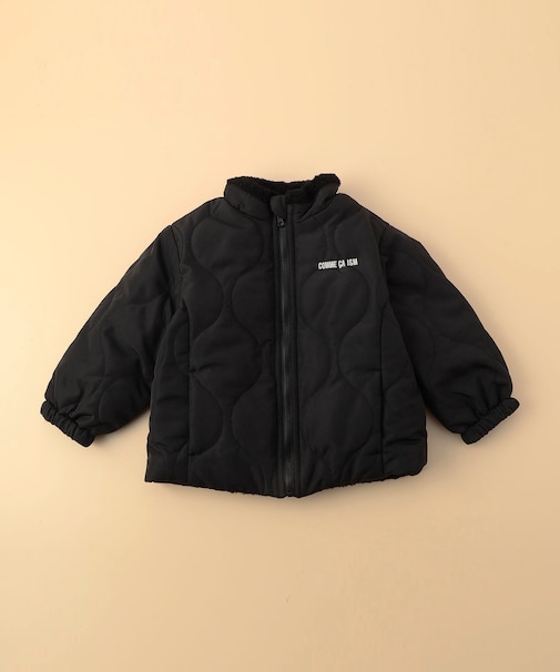 【オンライン限定カラー:ブラック】リバーシブル キルト×ボア ブルゾン(ベビーサイズ)