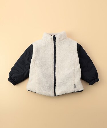 【オンライン限定カラー:ブラック】リバーシブル キルト×ボア ブルゾン(ベビーサイズ)