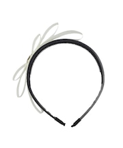 メタル パーツ付き サテン リボン カチューシャ