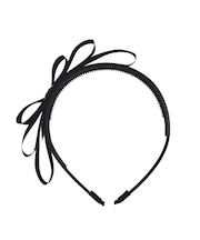 メタル パーツ付き サテン リボン カチューシャ