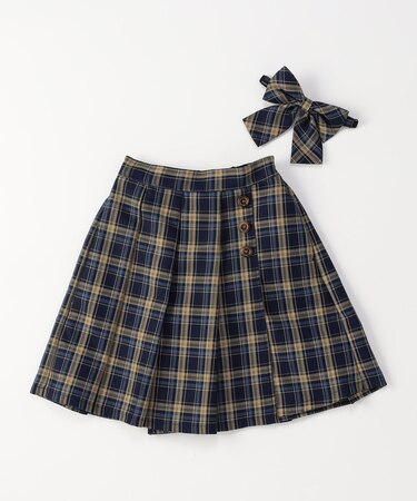 チェック キュロットスカート(140-160cm)