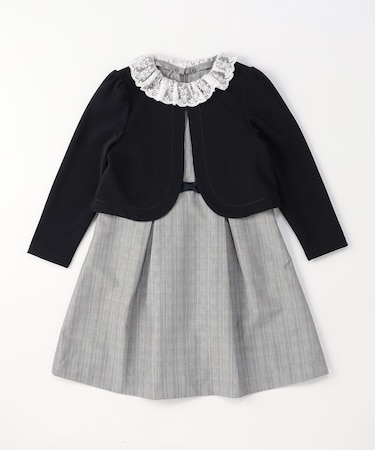 【セットアイテム】レース襟付きドレス×ボレロ(140-160cm)