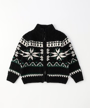 【雑誌掲載商品】雪柄 モールニット ジップアップ ブルゾン