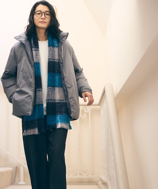 ポリエステル タッサー 機能中綿 スタンドカラーブルゾン