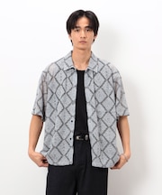 クロシェ風編み レースシャツ