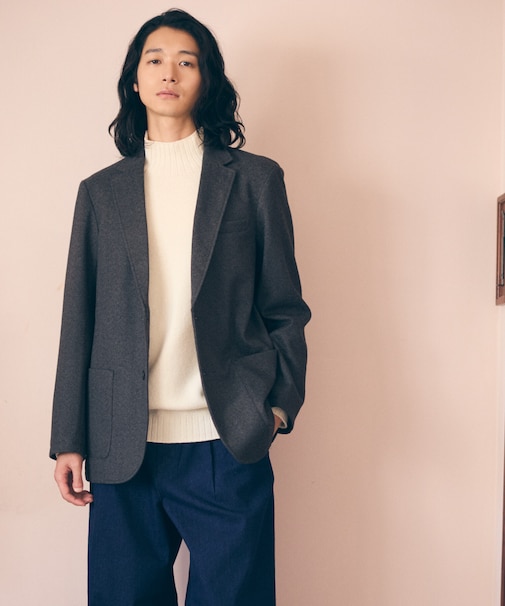 【セットアップ対応】ジャージー ツイード テーラードジャケット