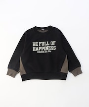 フロッキープリント 配色トレーナー