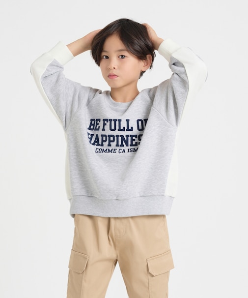 フロッキープリント 配色トレーナー