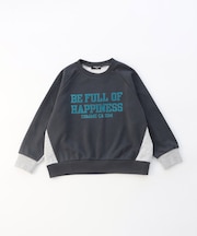 フロッキープリント 配色トレーナー