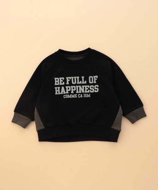 フロッキープリント 配色トレーナー(ベビーサイズ)