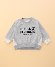 フロッキープリント 配色トレーナー(ベビーサイズ)