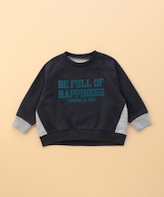 フロッキープリント 配色トレーナー(ベビーサイズ)