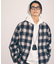 ウールライク シャギーチェック シャツブルゾン