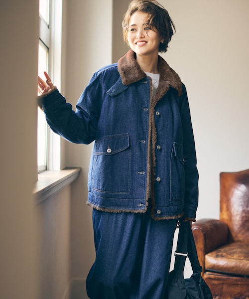  JEANS デニムボアブルゾン　M ボアデニムブルゾン｜コムサイズムの通販｜&mall（アンドモール）三井