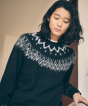 フェアアイル柄 シャギーニット