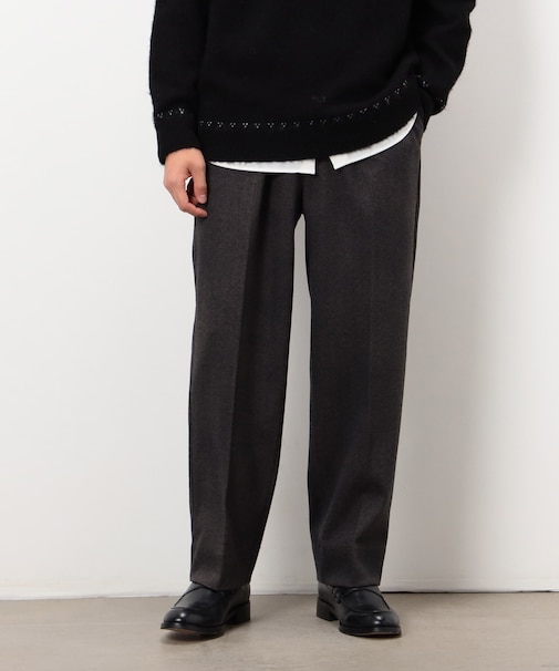 【セットアップ対応】ジャージー ツイード リラックス ワイドパンツ