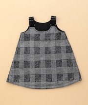 グレンチェックプリント 裏起毛 ジャンパースカート(ベビーサイズ)