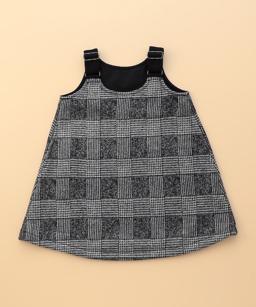 グレンチェックプリント 裏起毛 ジャンパースカート(ベビーサイズ)