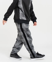 グレンチェックプリント 裏起毛 ロングテーパードパンツ / セットアップ対応