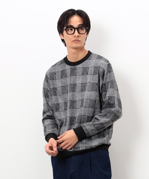 裏起毛 チェック プルオーバー