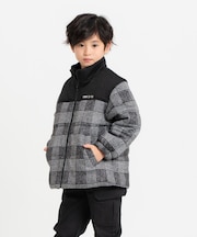 グレンチェックプリント 中綿ブルゾン