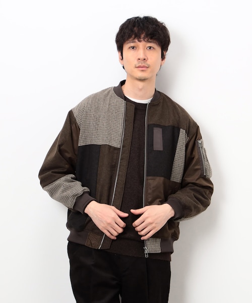 パッチワーク ツイード MA-1ブルゾン｜コムサイズムの通販｜&mall