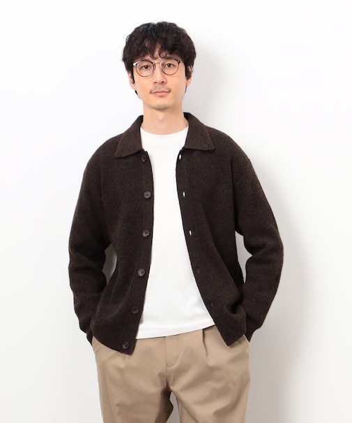エアリーメランジニット シャツカーディガン