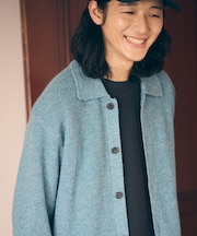 エアリーメランジニット シャツカーディガン