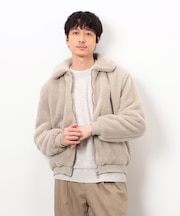 ポリエステル ボア ジップブルゾン