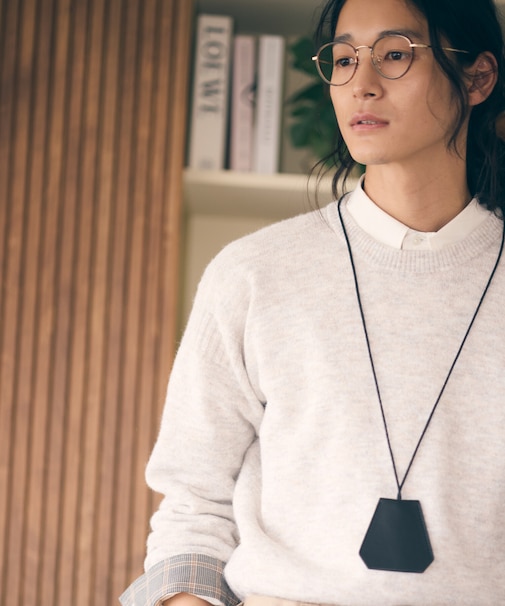 エアリーメランジ ガンジーデザインニット