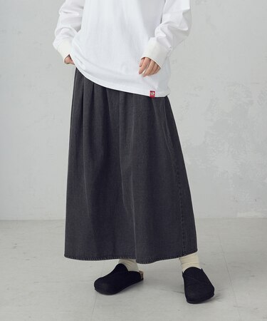 デニムタックフレアスカート / セットアップ対応