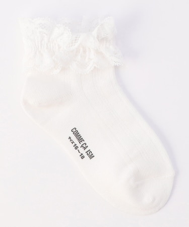 レース付き 針抜き柄 ショートソックス