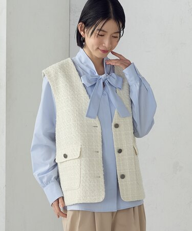 【宮城舞さん着用】ファンシーツイード ジレ
