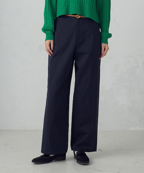 コットンナイロンツイル ワイドテーパードチノパンツ｜コムサイズムの