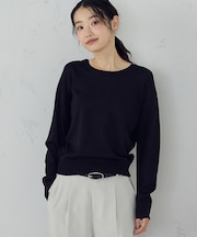 【UVカット・ウォッシャブル】ベーシック 2WAYネックニット