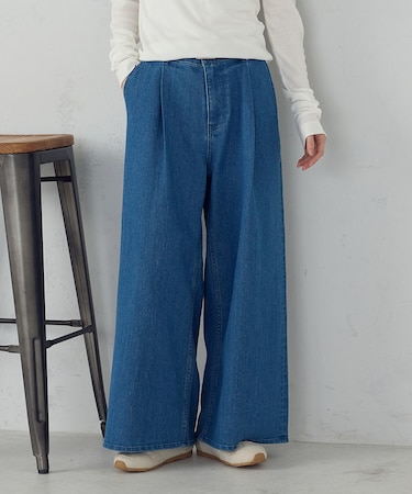 【宮城舞さん着用】ス－パ－ワイドデニムパンツ