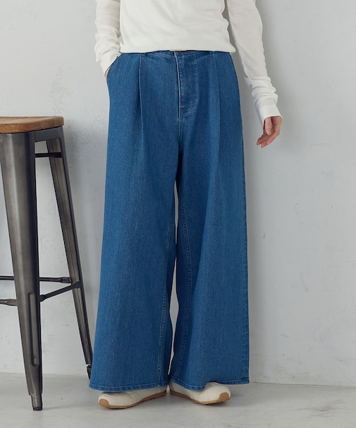 【宮城舞さん着用】ス－パ－ワイドデニムパンツ