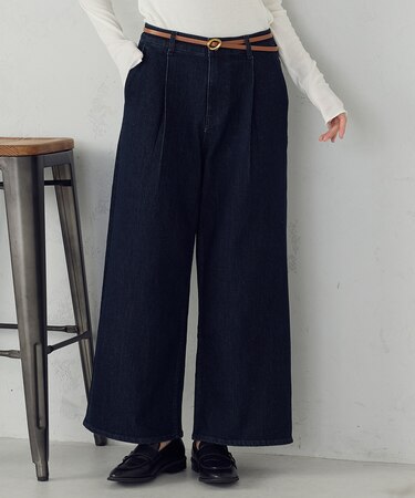 【宮城舞さん着用】ス－パ－ワイドデニムパンツ