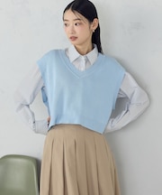 Vネックニットベスト