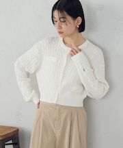 【宮城舞さん着用】ケーブルクルーネックカーディガン