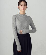 【宮城舞さん着用】シアー テレコ ハイネックカットソー