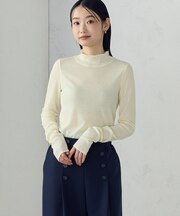 【宮城舞さん着用】シアー テレコ ハイネックカットソー