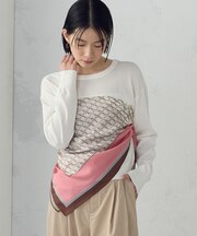 ブロックカラーモノグラムスカーフ