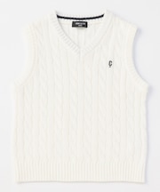 ケーブル編み ニットベスト
