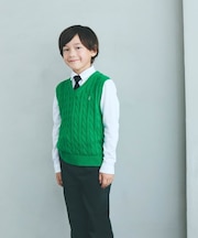 ケーブル編み ニットベスト