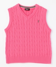 ケーブル編み ニットベスト